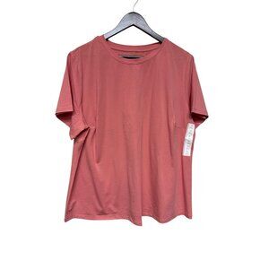 A New Day Women's T-Shirt Shirt Peach Short Sleeve Round Neck Plus Size 1X NEW